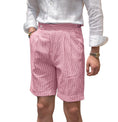 Charger l'image dans la visionneuse de la galerie, Seersucker Striped Expandable Waist Men's Summer Shorts