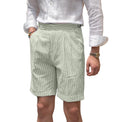 Charger l'image dans la visionneuse de la galerie, Seersucker Striped Expandable Waist Men's Summer Shorts