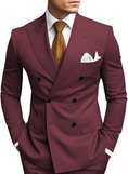 Charger l'image dans la visionneuse de la galerie, Double Breasted Peak Lapel 2 Piece Mens Slim Fit Suit