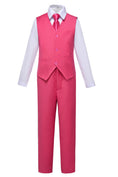 Gallery viewerに画像を読み込む, Pink Kid Boys Custom Fit Slim 4 Piece Boy's Formal Suits With Vest+Pants+Shirt+Tie