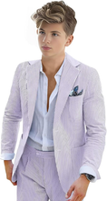 Load image into Gallery viewer, Boys Seersucker Suit 2 Piece Tuxedo for Boys Striped Blazer Pants