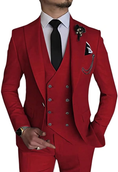 Load image into Gallery viewer, Stylish Peak Lapel Double Breasted One Button 3 Piece Men's Suit