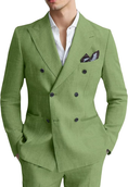 Load image into Gallery viewer, Men's Linen Double Breasted 2 Piece Suits