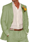 Charger l'image dans la visionneuse de la galerie, Summer Casual Beach Wedding 2 Piece Linen Men Suits
