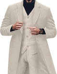 Load image into Gallery viewer, Retro Tweed Herringbone Long Blazer 3 Pieces Mens Suits 3690