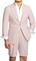 Charger l'image dans la visionneuse de la galerie, Casual Summer Lightweight Seersucker Suit Shorts Mens Set