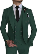 Load image into Gallery viewer, Stylish Peak Lapel Double Breasted One Button 3 Piece Men's Suit