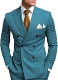 Charger l'image dans la visionneuse de la galerie, Double Breasted Peak Lapel 2 Piece Mens Slim Fit Suit
