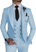 Load image into Gallery viewer, Stylish Peak Lapel Double Breasted One Button 3 Piece Men's Suit