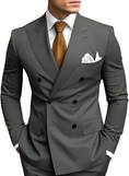 Charger l'image dans la visionneuse de la galerie, Double Breasted Peak Lapel 2 Piece Mens Slim Fit Suit