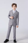 Charger l'image dans la visionneuse de la galerie, Light Grey Formal Classic 5 Piece Boys Suits