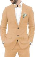 Bild in Galerie-Betrachter laden, Summer Slim Fit Jacket Pant 2 Piece Linen Men Suits