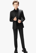 Load image into Gallery viewer, Black Toddler Kids Formal Suits Set 5 Pieces