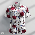 Load image into Gallery viewer, Floral Casual Men's Shirt Holiday Summer Turndown Short Sleeve Shirt