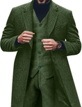 Load image into Gallery viewer, Retro Tweed Herringbone Long Blazer 3 Pieces Mens Suits 3690