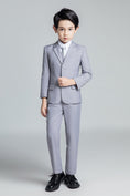 Load image into Gallery viewer, Light Grey Formal Classic 5 Piece Boys Suits