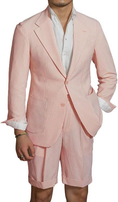Charger l'image dans la visionneuse de la galerie, Casual Summer Lightweight Seersucker Suit Shorts Mens Set