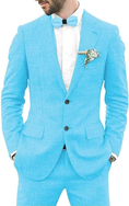 Bild in Galerie-Betrachter laden, Summer Slim Fit Jacket Pant 2 Piece Linen Men Suits