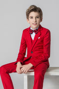 Load image into Gallery viewer, Red Kid Boys Formal Classic Suits Set 5 Piece Boys Suits