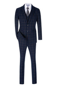 Load image into Gallery viewer, Plaid Men's 3 Piece Slim Fit Suits (MORE COLORS+)