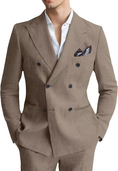 Load image into Gallery viewer, Men's Linen Double Breasted 2 Piece Suits