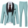 Load image into Gallery viewer, Men's mint green shawl collar 3 piece suit with slim trousers – modern business and evening style