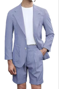 Load image into Gallery viewer, Summer Lightweight Seersucker Suit Shorts Mens Set