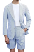 Load image into Gallery viewer, Summer Lightweight Seersucker Suit Shorts Mens Set