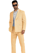 Bild in Galerie-Betrachter laden, Seersucker Striped Double Breasted Blazer Pants 2 Piece Men's Summer Suit