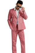 Bild in Galerie-Betrachter laden, Seersucker Striped Double Breasted Blazer Pants 2 Piece Men's Summer Suit