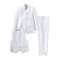 Load image into Gallery viewer, White 3 Piece Kids Boys' Formal Blazer Vest and Pants Dress Suits Set
