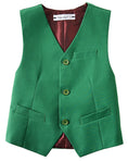Cargar la imagen en la vista de la galería, Green 3 Piece Kids Boys' Formal Fit Blazer Vest and Pants Dress Suits Set
