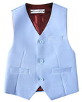 Load image into Gallery viewer, Light Blue 4 Piece Boys' Formal Suit Set with Vest Pants Dress Shirt and Tie BS42