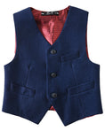 Cargar la imagen en la vista de la galería, Navy 3 Piece Kids Boys' Formal Blazer Vest and Pants Dress Suits Set