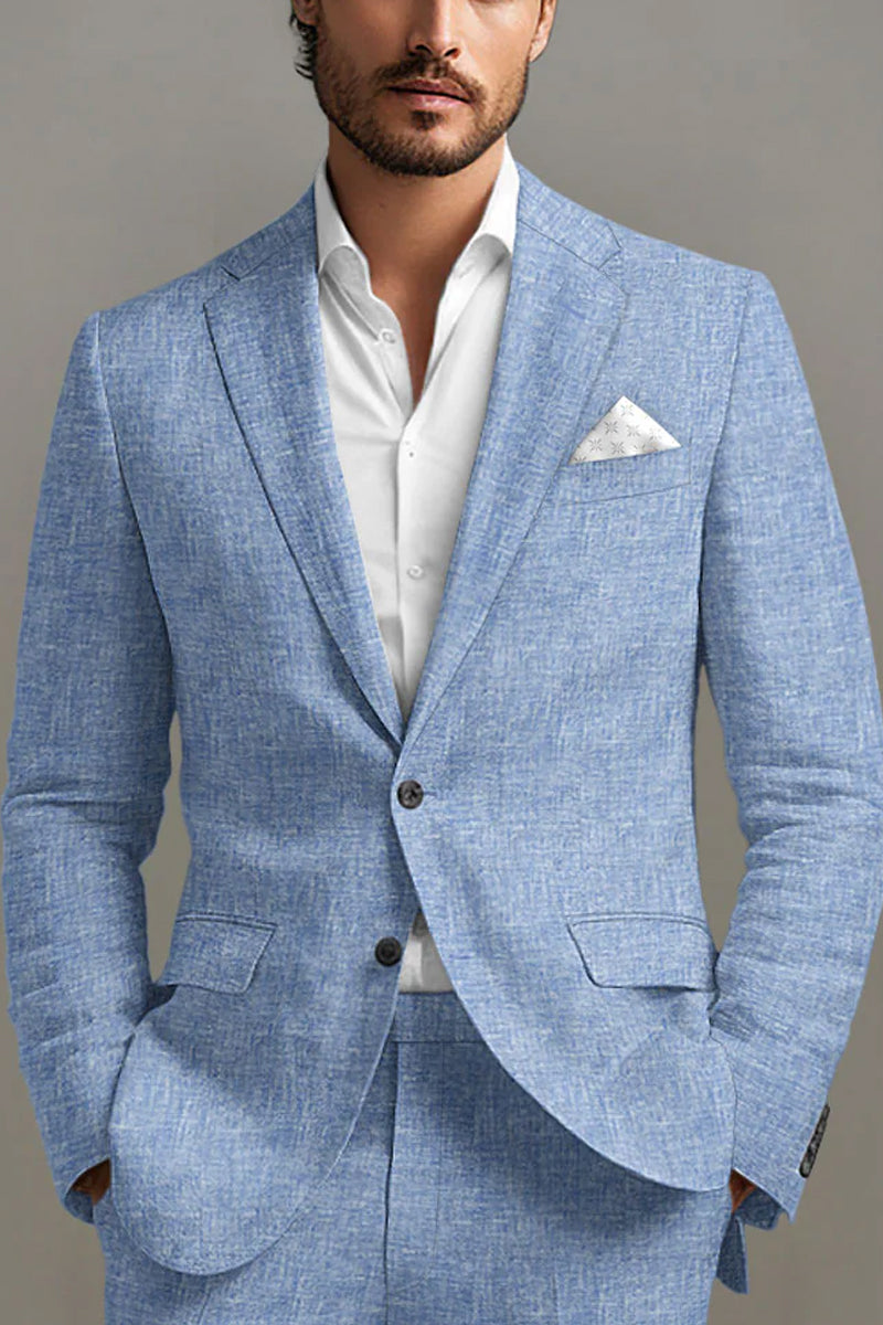 Men's Desert Blue Blend 2-Piece Suit