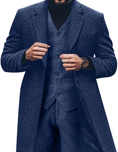 Load image into Gallery viewer, Retro Tweed Herringbone Long Blazer 3 Pieces Mens Suits 3690
