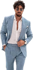 Load image into Gallery viewer, Summer Casual Linen Men's  2 Piece Suit Blazer Pants Set
