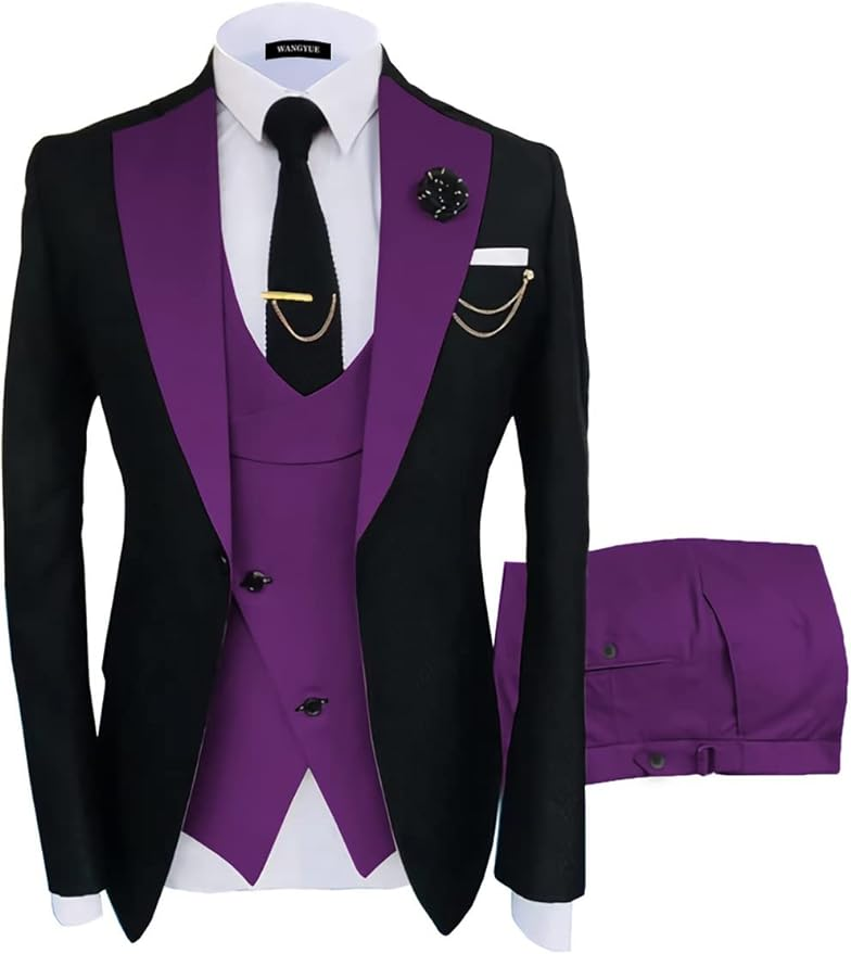 Fashion Slim Fit Wedding Prom 3 Piece Mens Suits