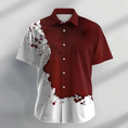 Load image into Gallery viewer, Blood stains Casual Men's Shirt Holiday Summer Turndown Short Sleeve Red Shirt
