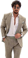 Cargar la imagen en la vista de la galería, Summer Casual Linen Men's  2 Piece Suit Blazer Pants Set
