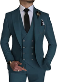 Gallery viewerに画像を読み込む, Stylish Peak Lapel Double Breasted One Button 3 Piece Men's Suit
