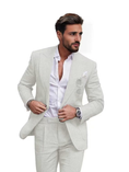 Charger l'image dans la visionneuse de la galerie, Summer Casual Linen Men's Slim Fit 2 Piece Suit
