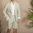 Gallery viewerに画像を読み込む, Casual Summer Lightweight Seersucker Suit Shorts Mens Set
