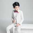 Load image into Gallery viewer, White Striped Modern 5 Piece Boy's Formal Suits
