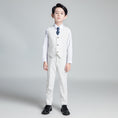 Charger l'image dans la visionneuse de la galerie, White Striped Modern 5 Piece Boy's Formal Suits
