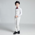 Cargar la imagen en la vista de la galería, White Striped Modern 5 Piece Boy's Formal Suits
