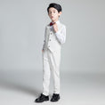 Gallery viewerに画像を読み込む, White Striped Modern 5 Piece Boy's Formal Suits
