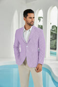 Cargar la imagen en la vista de la galería, Seersucker Striped Men's Summer Blazer
