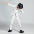 Gallery viewerに画像を読み込む, White Striped Modern 5 Piece Boy's Formal Suits
