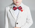 Charger l'image dans la visionneuse de la galerie, White Striped Modern 5 Piece Boy's Formal Suits
